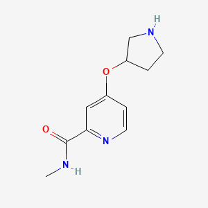 molecular formula C11H15N3O2 B13306048 N-Methyl-4-(pyrrolidin-3-yloxy)pyridine-2-carboxamide 