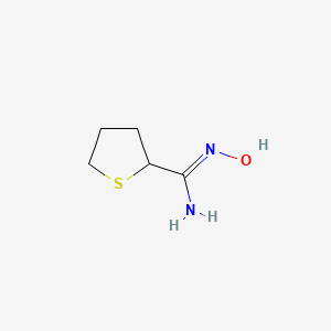 molecular formula C5H10N2OS B13306059 N'-hydroxythiolane-2-carboximidamide 