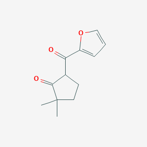 molecular formula C12H14O3 B13306086 5-(Furan-2-carbonyl)-2,2-dimethylcyclopentan-1-one 