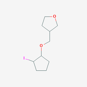 molecular formula C10H17IO2 B13306092 3-{[(2-Iodocyclopentyl)oxy]methyl}oxolane 