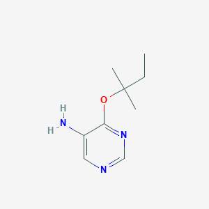 molecular formula C9H15N3O B13306121 4-[(2-Methylbutan-2-yl)oxy]pyrimidin-5-amine 