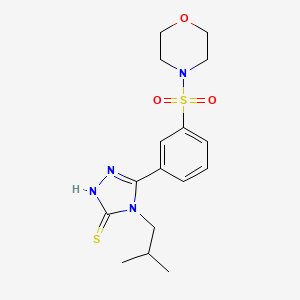 molecular formula C16H22N4O3S2 B13306128 4-Isobutyl-5-[3-(morpholine-4-sulfonyl)-phenyl]-4H-[1,2,4]triazole-3-thiol CAS No. 748776-49-0