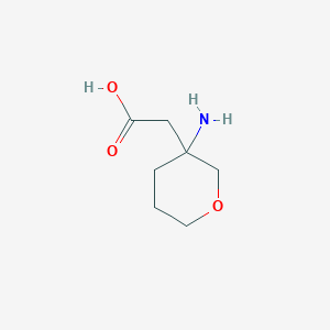 molecular formula C7H13NO3 B13306171 2-(3-Aminooxan-3-yl)acetic acid 