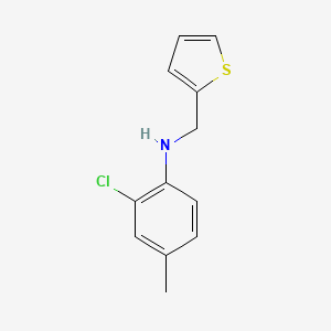 molecular formula C12H12ClNS B13306179 2-chloro-4-methyl-N-(thiophen-2-ylmethyl)aniline 