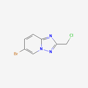 molecular formula C7H5BrClN3 B13306186 6-Bromo-2-(chloromethyl)-[1,2,4]triazolo[1,5-A]pyridine 