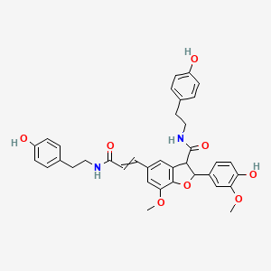 (2S,3S)-2-(4-hydroxy-3-methoxyphenyl)-N-[2-(4-hydroxyphenyl)ethyl]-5-[(E)-3-[2-(4-hydroxyphenyl)ethylamino]-3-oxoprop-1-enyl]-7-methoxy-2,3-dihydro-1-benzofuran-3-carboxamide