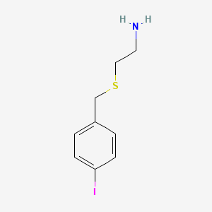 molecular formula C9H12INS B13306199 2-{[(4-Iodophenyl)methyl]sulfanyl}ethan-1-amine 