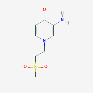 molecular formula C8H12N2O3S B13306207 3-Amino-1-(2-methanesulfonylethyl)-1,4-dihydropyridin-4-one 