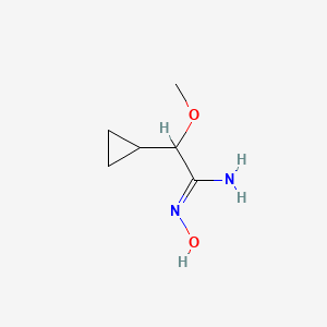 molecular formula C6H12N2O2 B13306261 2-Cyclopropyl-N'-hydroxy-2-methoxyethanimidamide 