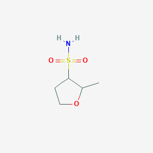 molecular formula C5H11NO3S B13306283 2-Methyloxolane-3-sulfonamide 