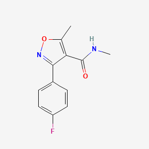 molecular formula C12H11FN2O2 B1330629 3-(4-fluorophenyl)-N,5-dimethyl-1,2-oxazole-4-carboxamide CAS No. 67764-99-2
