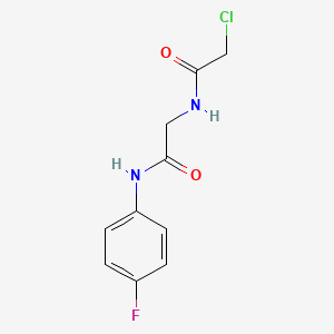 molecular formula C10H10ClFN2O2 B13306295 2-chloro-N-{2-[(4-fluorophenyl)amino]-2-oxoethyl}acetamide 