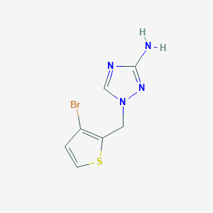 molecular formula C7H7BrN4S B13306339 1-[(3-Bromothiophen-2-YL)methyl]-1H-1,2,4-triazol-3-amine 