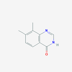 molecular formula C10H10N2O B13306372 7,8-Dimethyl-3,4-dihydroquinazolin-4-one 