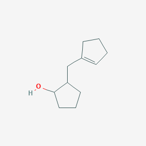 molecular formula C11H18O B13306386 2-(Cyclopent-1-en-1-ylmethyl)cyclopentan-1-ol 