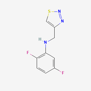 molecular formula C9H7F2N3S B13306402 2,5-Difluoro-N-(1,2,3-thiadiazol-4-ylmethyl)aniline 