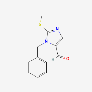 molecular formula C12H12N2OS B1330644 1-苄基-2-(甲硫基)-1H-咪唑-5-甲醛 CAS No. 479400-30-1