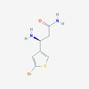 molecular formula C7H9BrN2OS B13306457 (3S)-3-Amino-3-(5-bromothiophen-3-yl)propanamide 