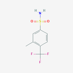 molecular formula C8H8F3NO2S B13306485 3-Methyl-4-(trifluoromethyl)benzene-1-sulfonamide 