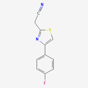 molecular formula C11H7FN2S B1330663 2-[4-(4-Fluorophenyl)-1,3-thiazol-2-yl]acetonitrile CAS No. 342405-40-7