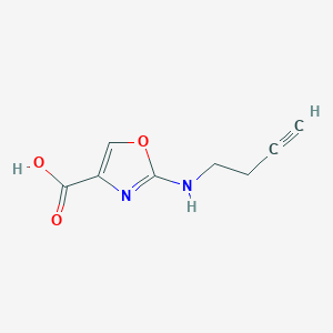 molecular formula C8H8N2O3 B13306666 2-[(But-3-YN-1-YL)amino]-1,3-oxazole-4-carboxylic acid 