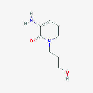 molecular formula C8H12N2O2 B13306715 3-Amino-1-(3-hydroxypropyl)-1,2-dihydropyridin-2-one 