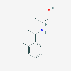 molecular formula C12H19NO B13306720 2-{[1-(2-Methylphenyl)ethyl]amino}propan-1-ol 