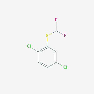 molecular formula C7H4Cl2F2S B13306730 1,4-Dichloro-2-[(difluoromethyl)sulfanyl]benzene 