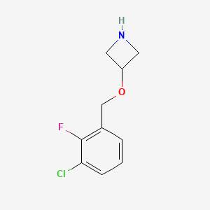 molecular formula C10H11ClFNO B13306735 3-((3-Chloro-2-fluorobenzyl)oxy)azetidine 