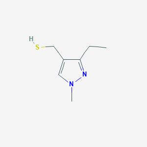 molecular formula C7H12N2S B13306748 (3-Ethyl-1-methyl-1H-pyrazol-4-YL)methanethiol 