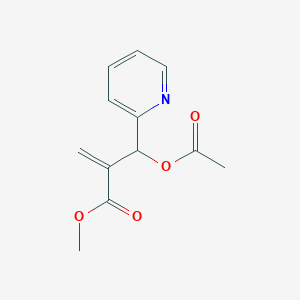 molecular formula C12H13NO4 B13306758 Methyl 2-[(acetyloxy)(pyridin-2-yl)methyl]prop-2-enoate 