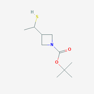 molecular formula C10H19NO2S B13306840 tert-Butyl 3-(1-mercaptoethyl)azetidine-1-carboxylate 