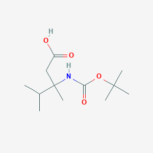 molecular formula C12H23NO4 B13306844 3-([(Tert-butoxy)carbonyl]amino)-3,4-dimethylpentanoic acid 