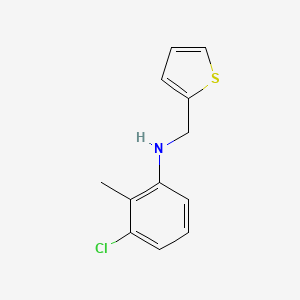 molecular formula C12H12ClNS B13306859 3-chloro-2-methyl-N-(thiophen-2-ylmethyl)aniline 