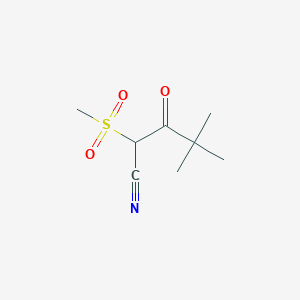 molecular formula C8H13NO3S B13306868 2-Methanesulfonyl-4,4-dimethyl-3-oxopentanenitrile 