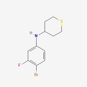 molecular formula C11H13BrFNS B13306885 N-(4-bromo-3-fluorophenyl)thian-4-amine 