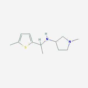 molecular formula C12H20N2S B13306902 1-methyl-N-[1-(5-methylthiophen-2-yl)ethyl]pyrrolidin-3-amine 