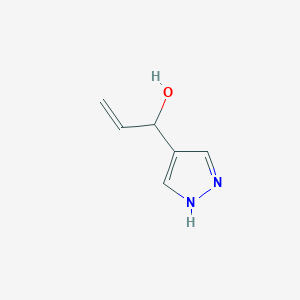 molecular formula C6H8N2O B13306922 1-(1H-Pyrazol-4-yl)prop-2-en-1-ol 