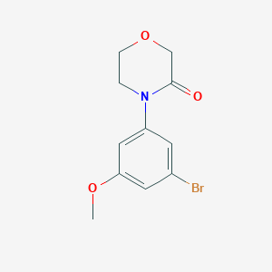 molecular formula C11H12BrNO3 B13306945 4-(3-Bromo-5-methoxy-phenyl)-morpholin-3-one 