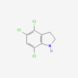 molecular formula C8H6Cl3N B13306957 4,5,7-trichloro-2,3-dihydro-1H-indole 