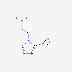 molecular formula C7H12N4 B13306973 2-(3-Cyclopropyl-4H-1,2,4-triazol-4-yl)ethan-1-amine 