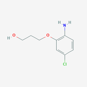 molecular formula C9H12ClNO2 B13306979 1-Propanol, 3-(2-amino-5-chlorophenoxy)- 