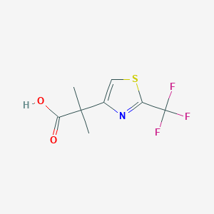 molecular formula C8H8F3NO2S B13306984 2-Methyl-2-[2-(trifluoromethyl)-1,3-thiazol-4-yl]propanoic acid 