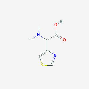 molecular formula C7H10N2O2S B13306990 2-(Dimethylamino)-2-(1,3-thiazol-4-yl)acetic acid 