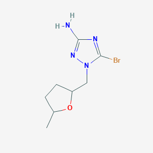 molecular formula C8H13BrN4O B13307000 5-Bromo-1-[(5-methyloxolan-2-yl)methyl]-1H-1,2,4-triazol-3-amine 