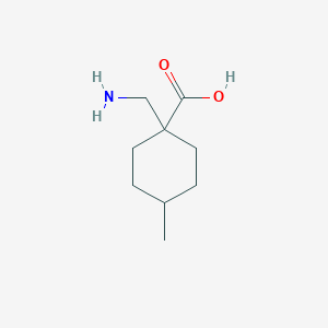 molecular formula C9H17NO2 B13307004 1-(Aminomethyl)-4-methylcyclohexane-1-carboxylic acid 