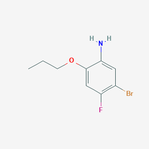 molecular formula C9H11BrFNO B13307065 5-Bromo-4-fluoro-2-propoxyaniline 