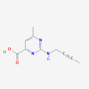 molecular formula C10H11N3O2 B13307080 2-[(But-2-yn-1-yl)amino]-6-methylpyrimidine-4-carboxylic acid 