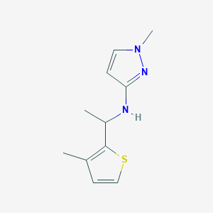 molecular formula C11H15N3S B13307087 1-Methyl-N-[1-(3-methylthiophen-2-yl)ethyl]-1H-pyrazol-3-amine 