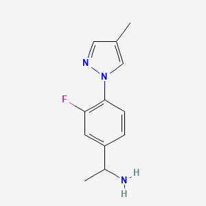 1-[3-Fluoro-4-(4-methyl-1H-pyrazol-1-yl)phenyl]ethan-1-amine